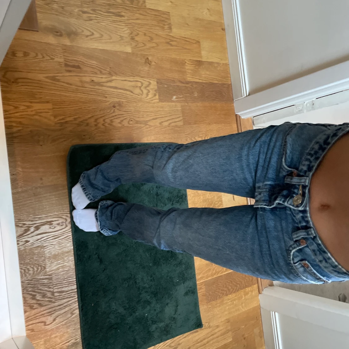 Raka blå jeans - 90