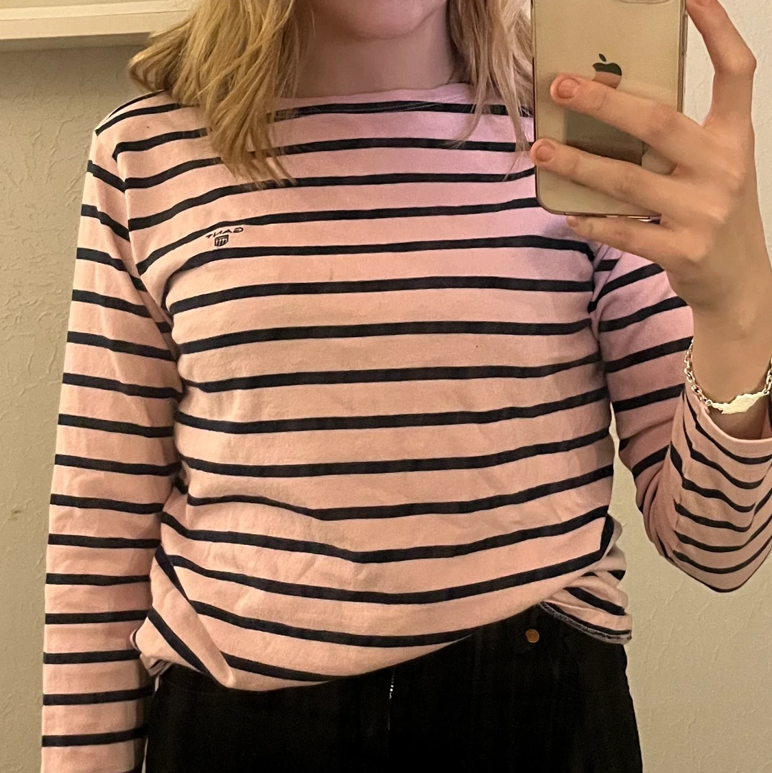 Gant tröja rosa/mörkblå