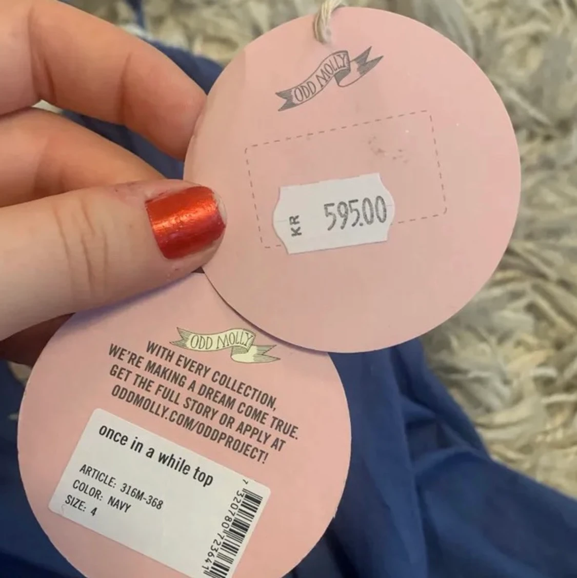 blå odd molly topp - 91