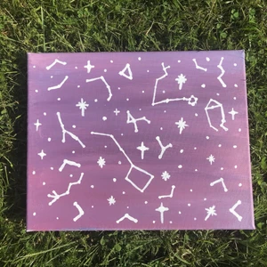 Astrologi  - En målning gjord av mig som representerar astrologi, rymden med olika stjärntecken 