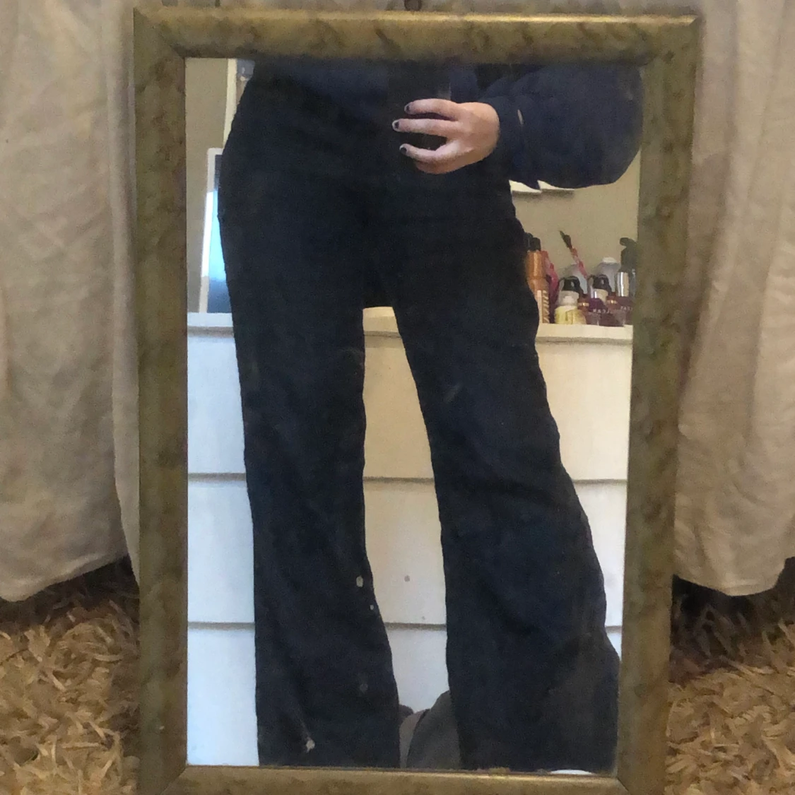 Svarta linnebyxor 