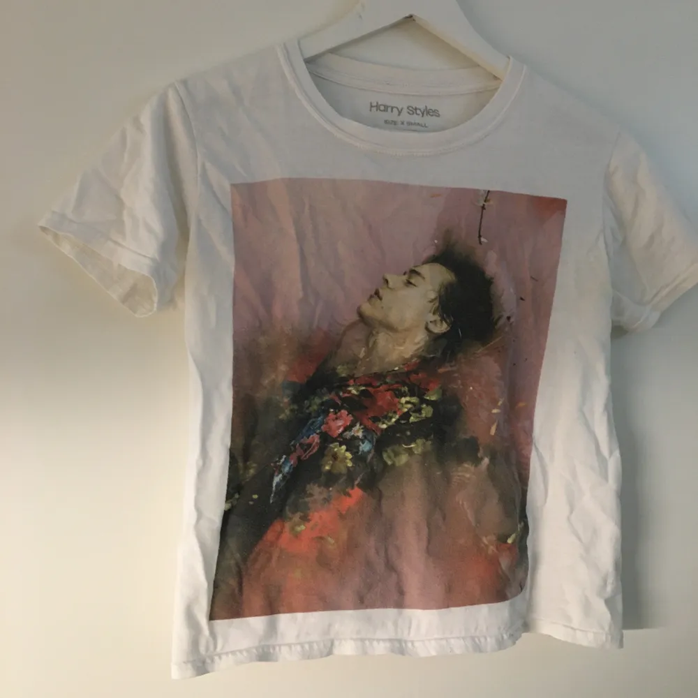 official merch från harry styles första album. sitter cropped och tight på mig som är 36/M. rätt uttvättad och använd men fortfarande i fint skick. möts upp i sthlm eller postar :] . T-shirts.