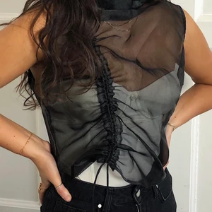 Hosbjerg Sort Bluse - Hosbjerg Sort Bluse, gennemsigt