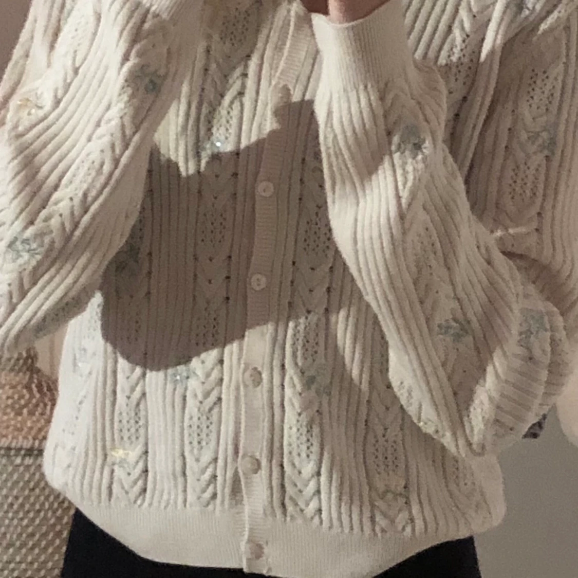 Vit blommig kofta - kappAhl - 90