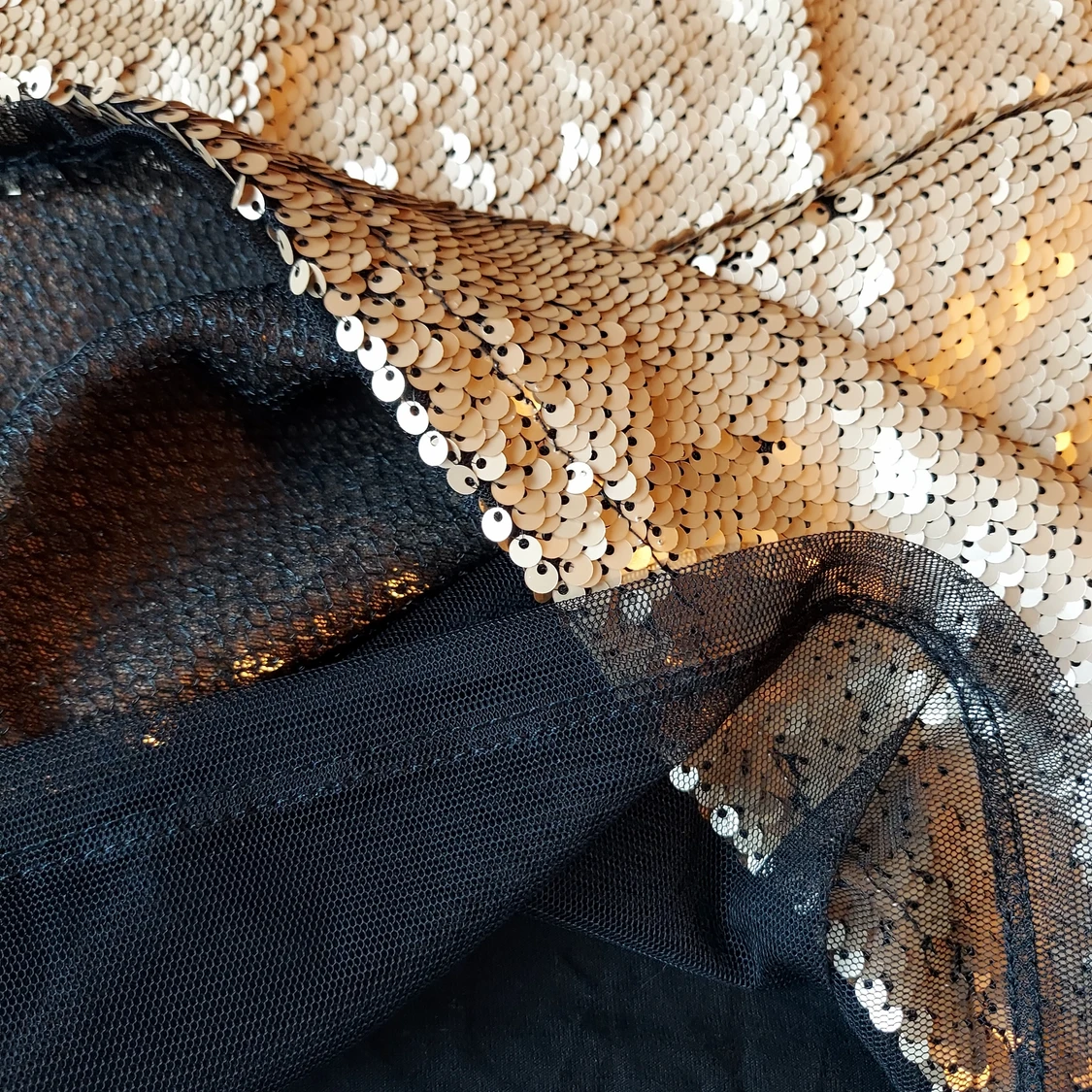 NEW Lindex golden sequined blouse, M - 91