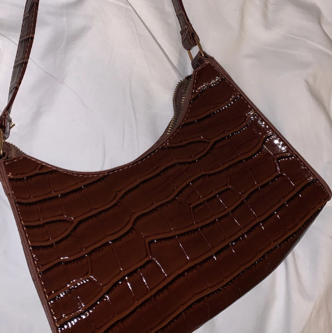 Brun baguette väska - 90