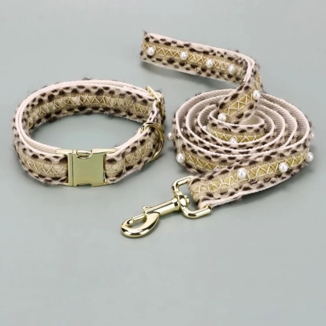 Ny hundhalsband leopard  - 90