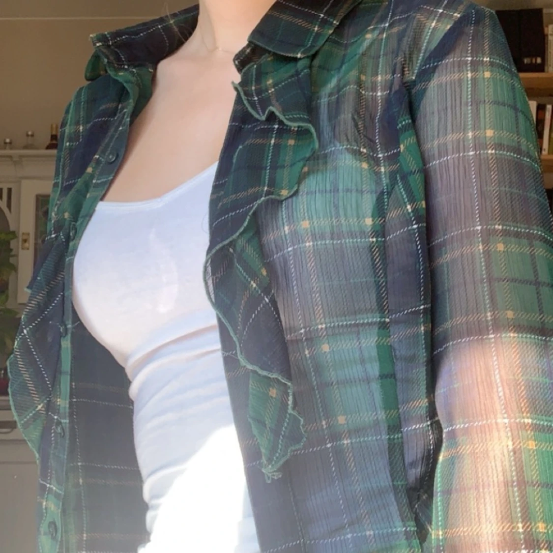 💚Grön-rutig skjorta💚 - 90