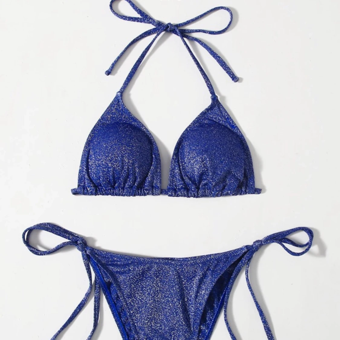 Blå glittrig bikini