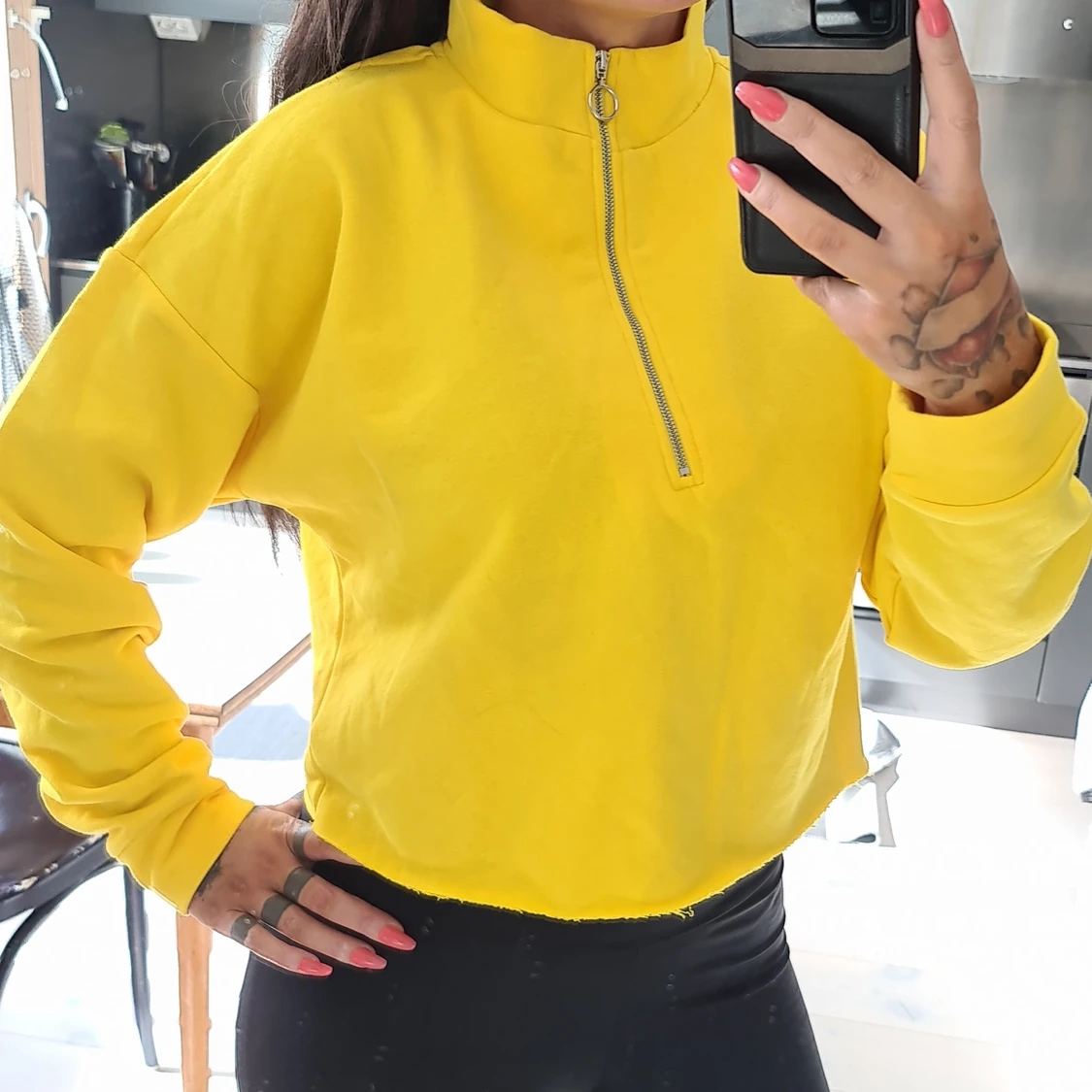 Tjocktröja med zipper