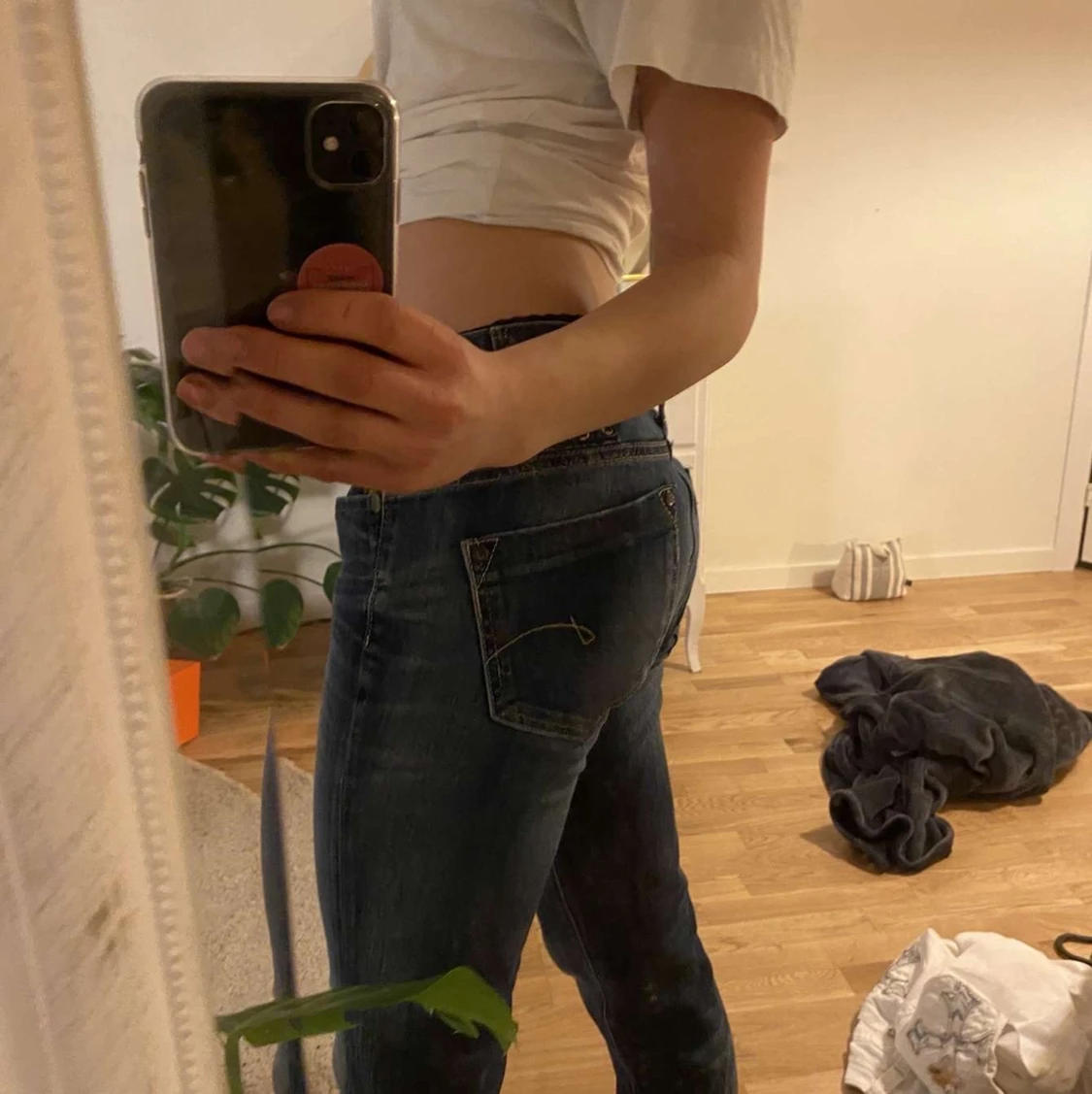 Blåa lågmidjade jeans💙