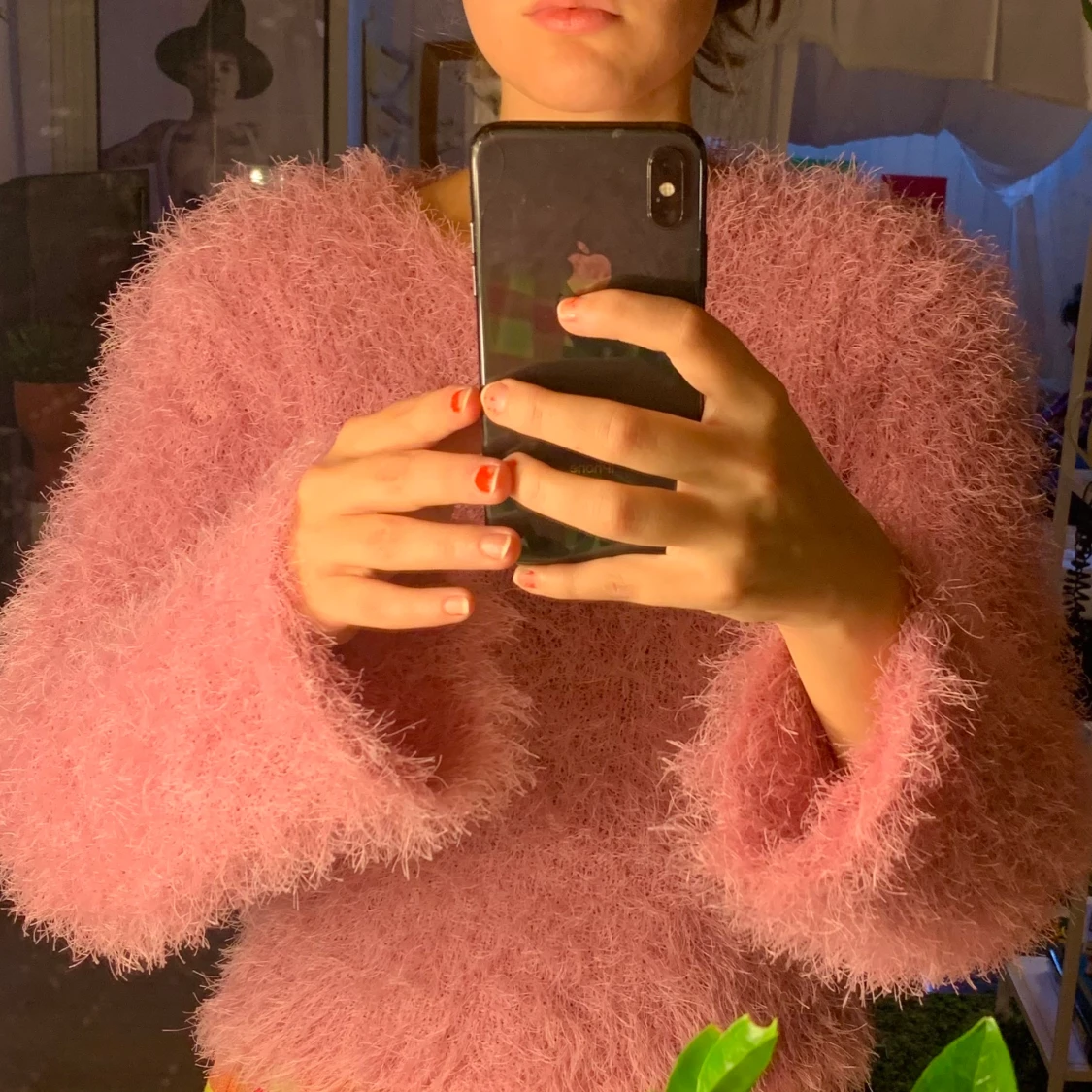 Fluffig rosa tröja - 90