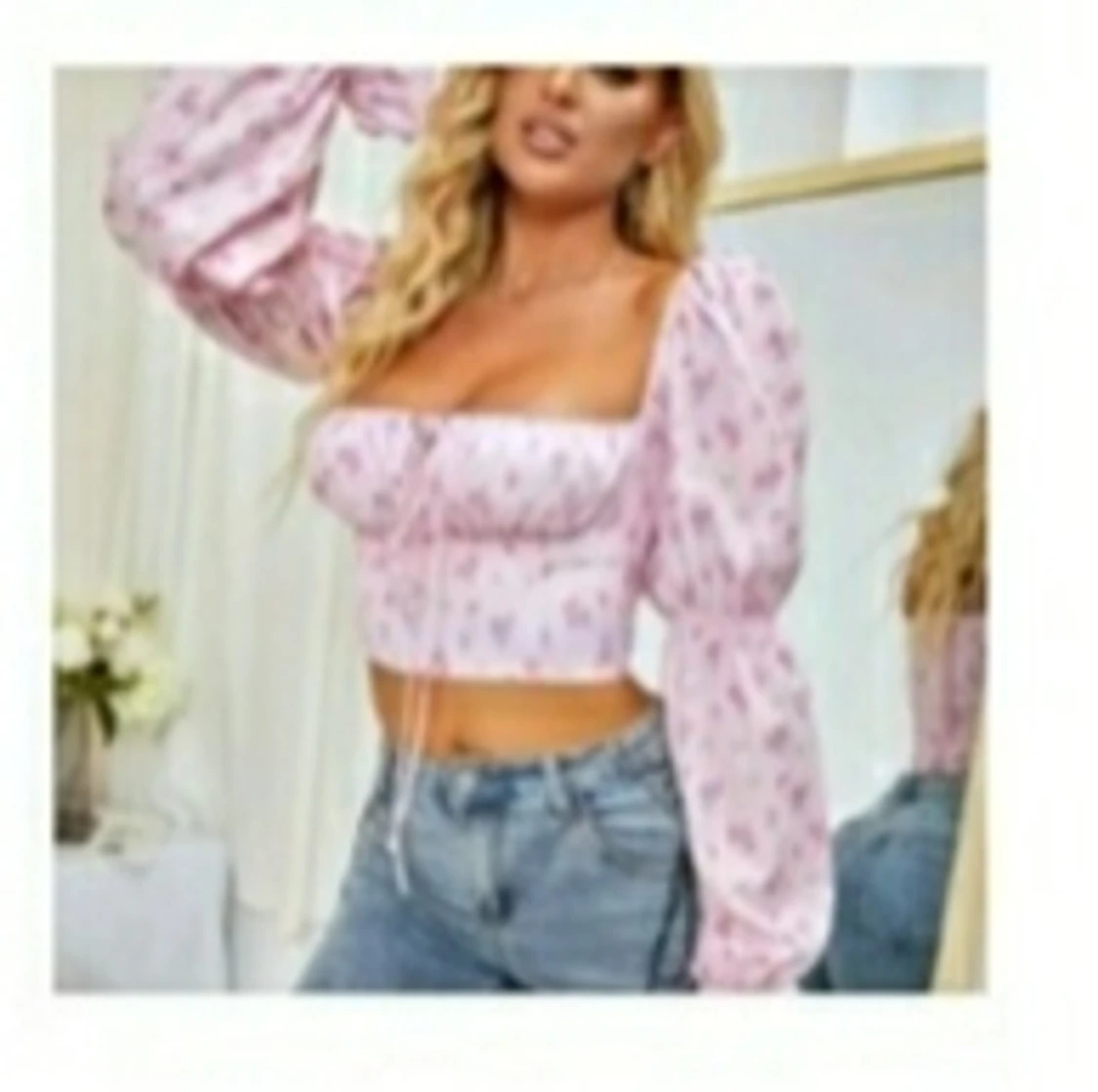 Rosa fin blommig blus