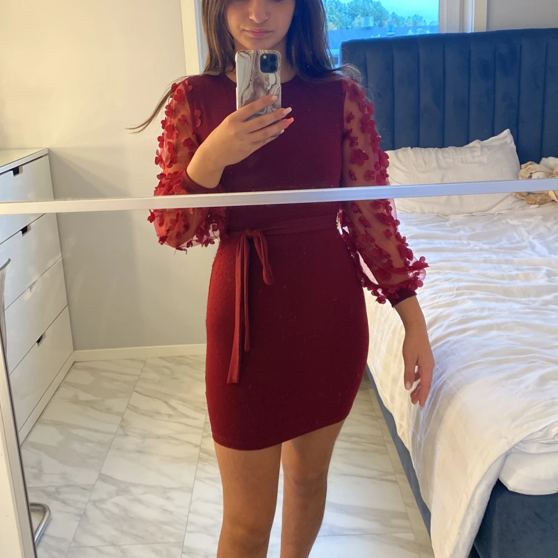 Vinröd miniklänning  - 91