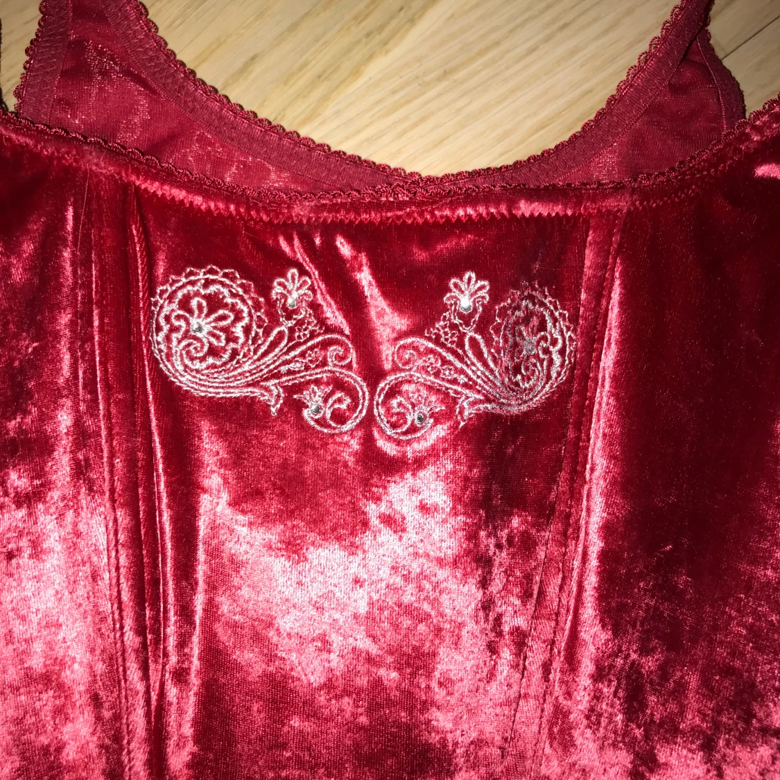 Röd sammet korsett - 90