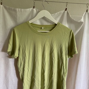 Ljusgrön tshirt - En tshirt i vacker ljusgrön färg (färgen är mest lik den på första bilden). Den har fin passform. Tröjan har viss missfärgning vid kragen men inget man tänker på. Fler bilder finns vid intresse. 