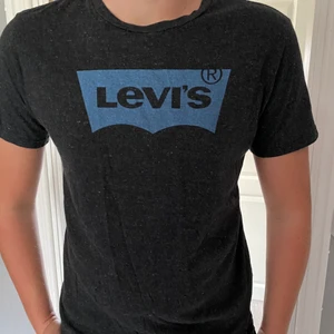 Levis T-shirt Storlek M - Säljer en grå Levis T-shirt i storlek M. Grå med blått tryck. Tröjan är i nyskick och knappt använd. Köparen står för frakt.
