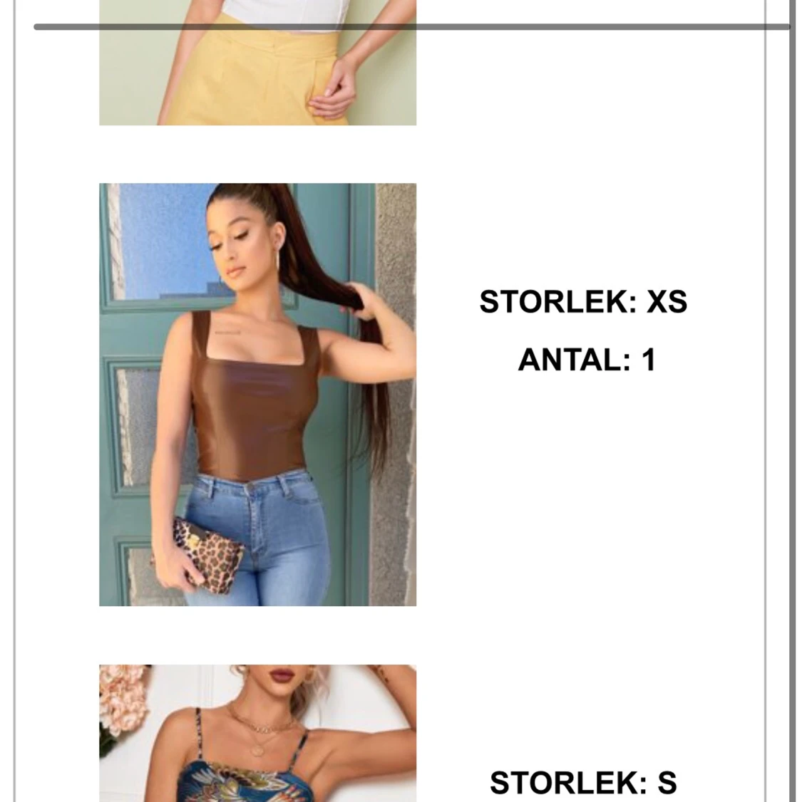 Brunt fakeläder-linne  - 91