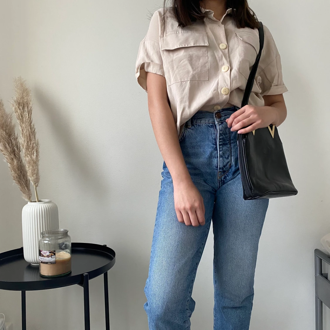 Beige safari skjorta