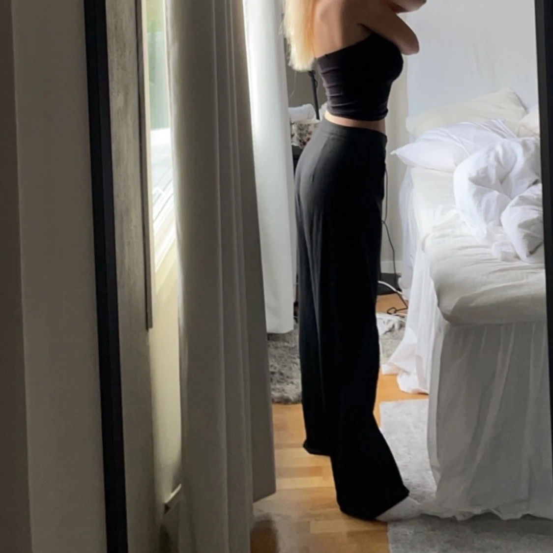 Svarta baggy kostymbyxor - 90