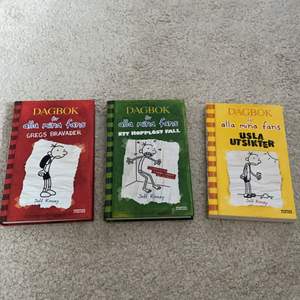 Alla 3 böcker är i nyskick! Den röda&gröna är inbunden=50kr/st+frakt. Den gula är i pocket format och kostar 40kr+frakt. Man kan även köpa alla tre tillsammans och då kostar det 120kr+frakt. 