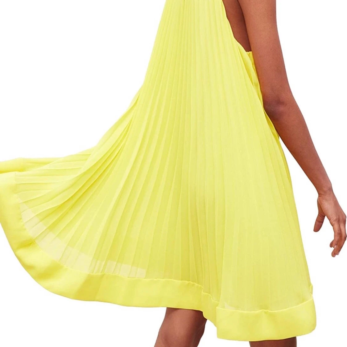 Gul plisserad Zara klänning - 90