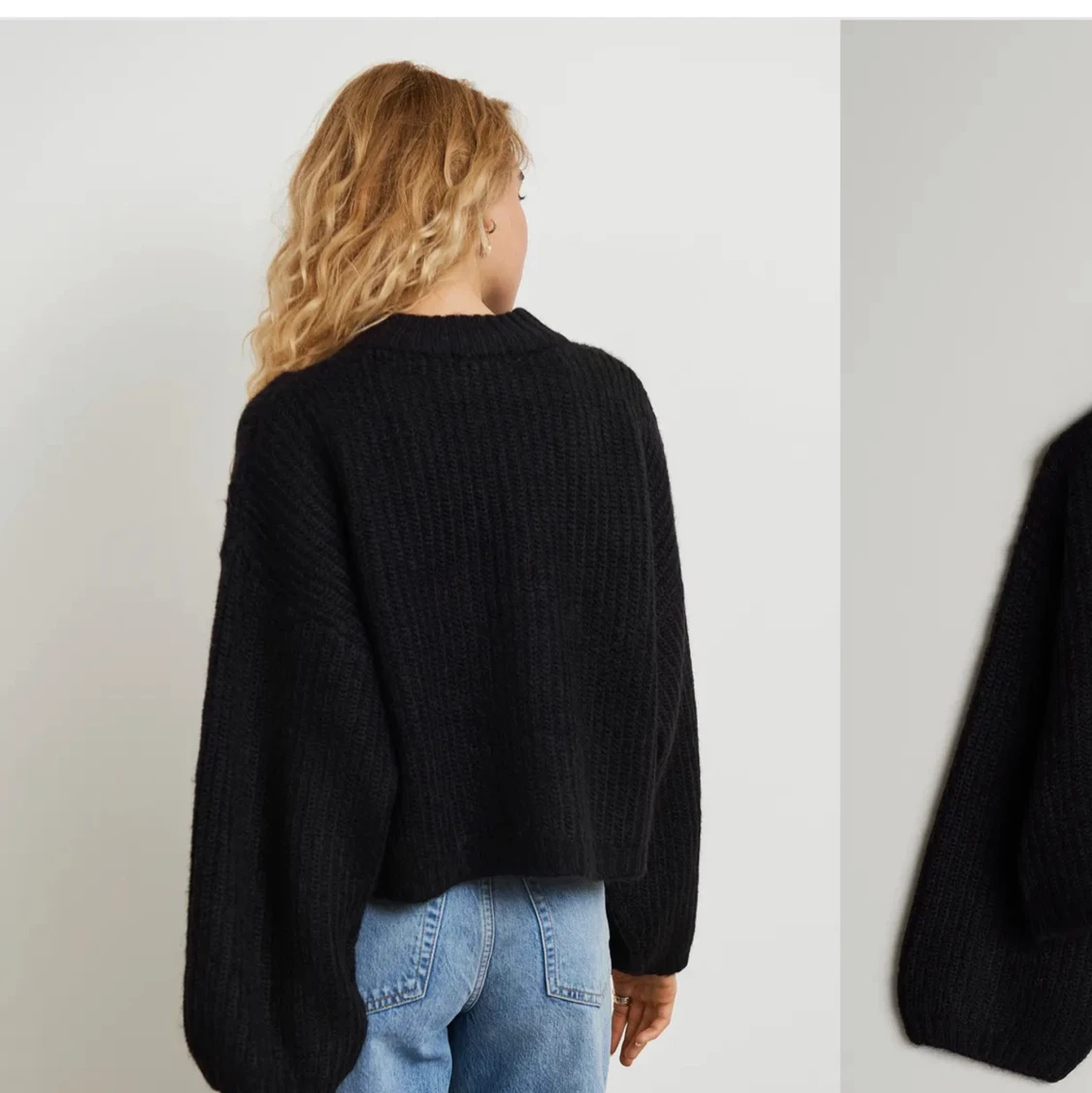 Svart Stickad tröja strl XS - 91