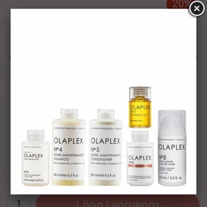 Olaplex - Säljer dessa produkter från olaplex FÖRUTOM NUMMER 8!!!!! Allt är använt 1 gång förutom schampot som jag användt 3 gånger! Nr. 3 - hårinpackning, Nr. 4 - schampo, Nr. 5 - balsam, Nr. 6 - Bond smoother, Nr. 7 - Bonding oil. Köpt för drygt 1600kr på Lyko! Säljer allt för 1200kr + 99kr spårbar frakt🌸 Vid köp av separata produkter hör av dig privat! Eller vid frågor eller annat du funderar på💕