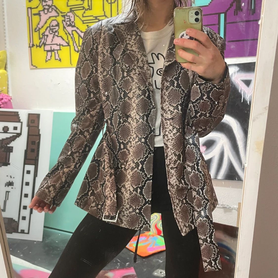 Ormskinn kappa / kavaj i pu strl S - 91