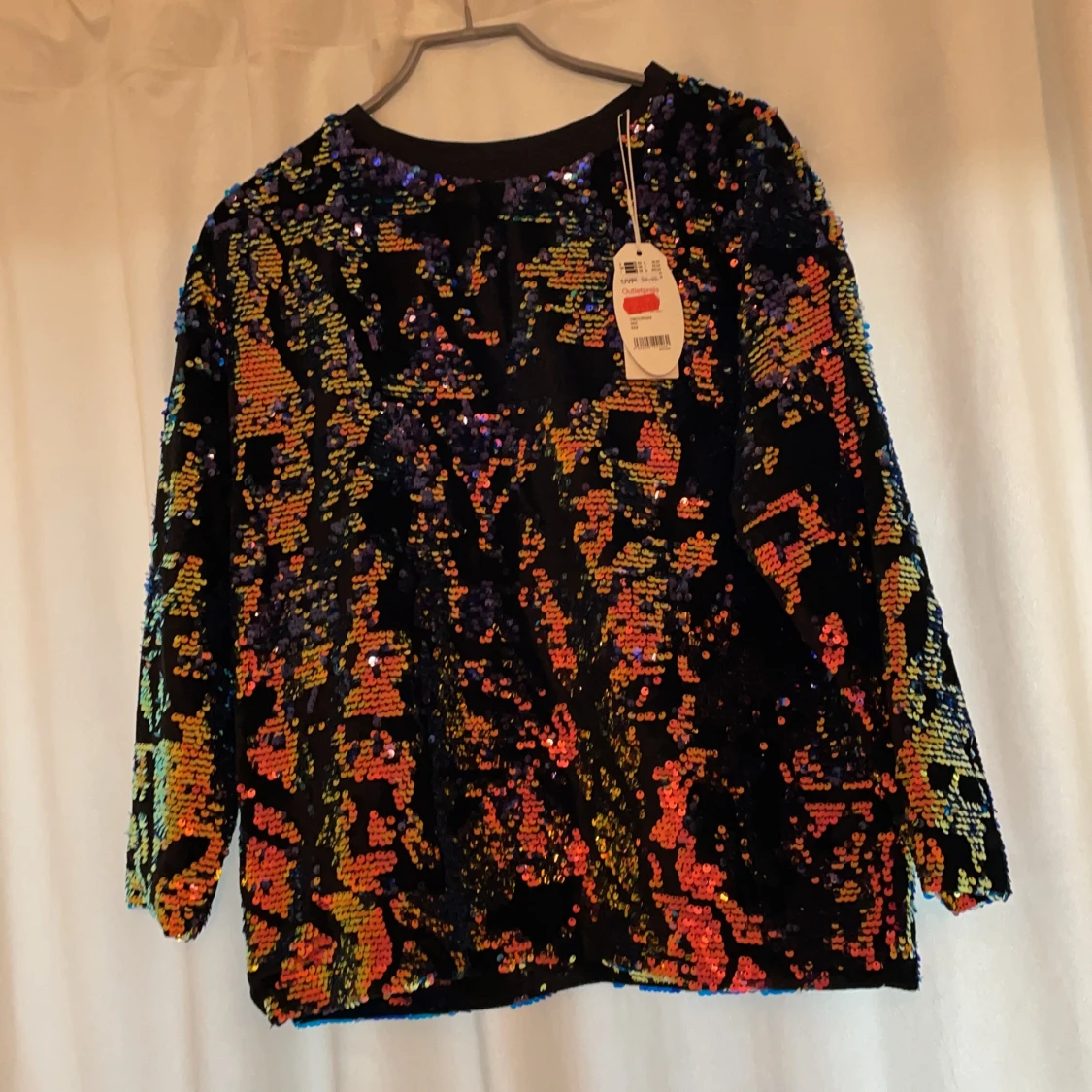 vacker paljett topp ny storlek M