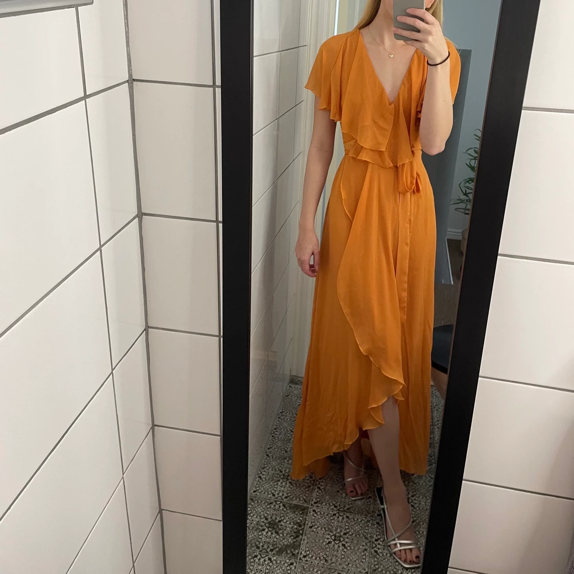 Orange långklänning🧡 - 91