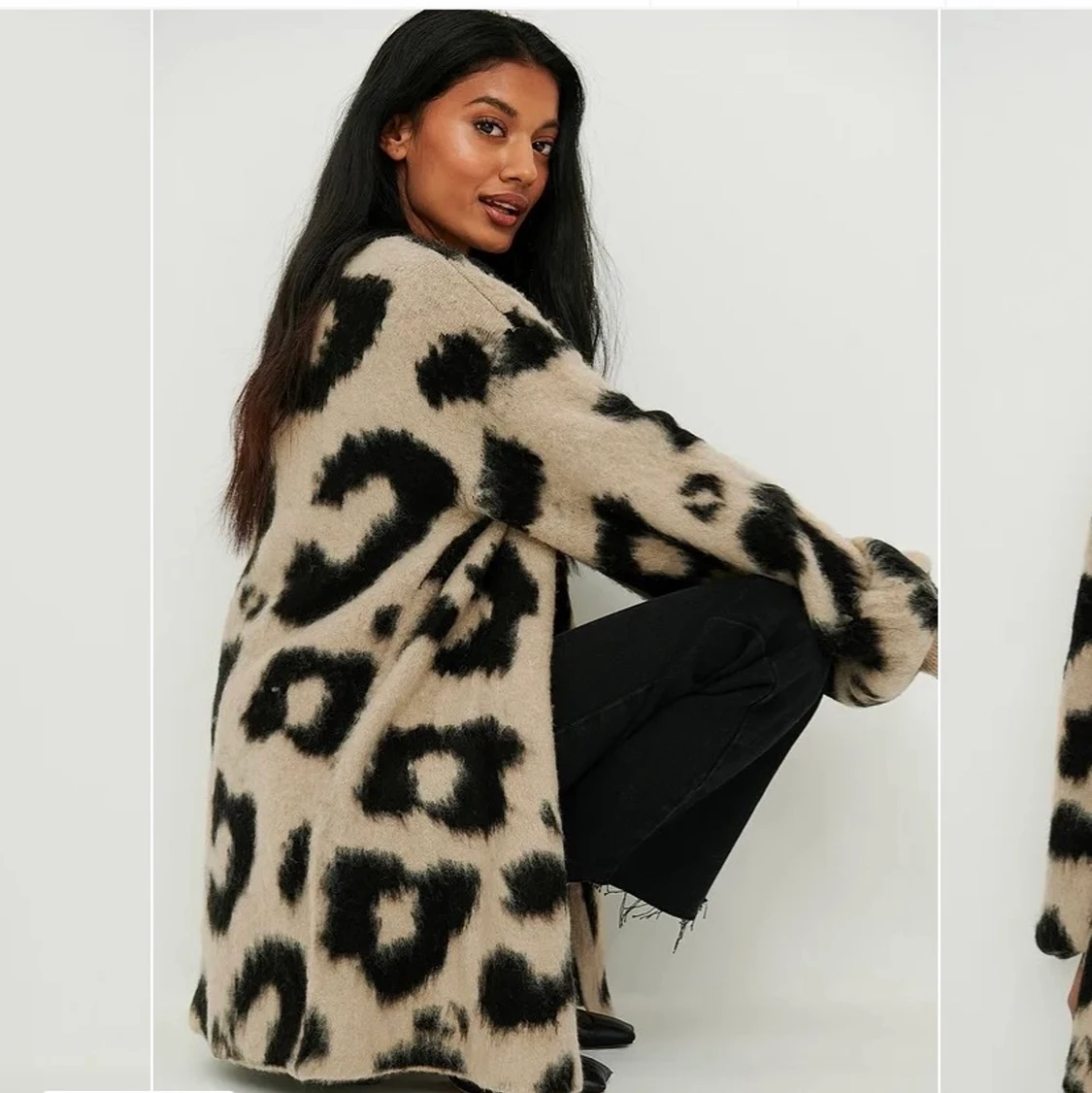 Leopard mönstrad kofta