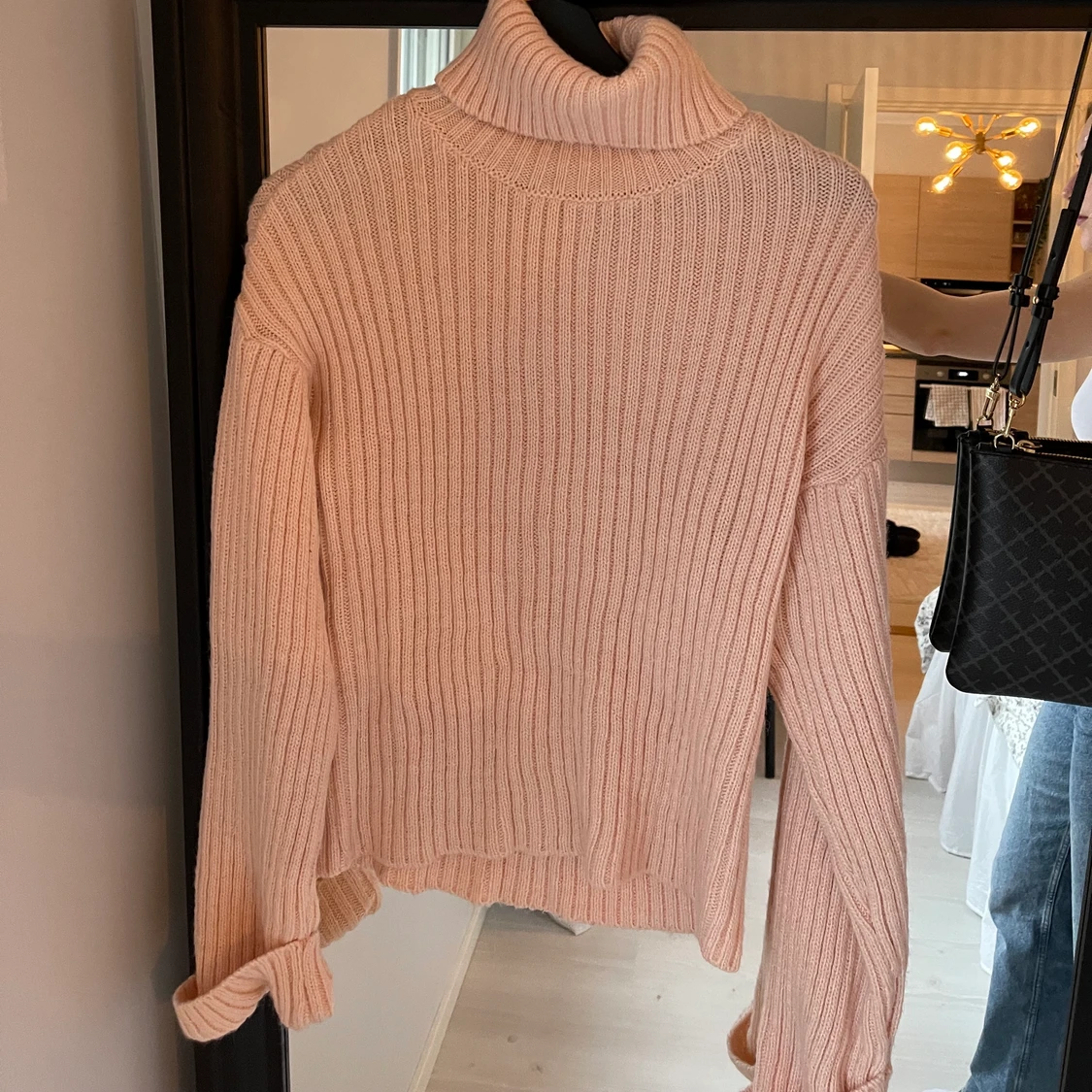 Rosa stickad tröja - 90