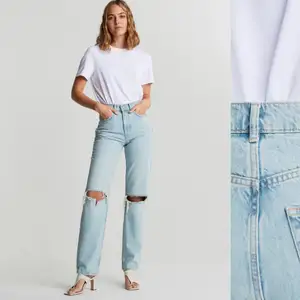 90s tall jeans från Ginatricot i stl 38. Endast använd 1. Ordinarie pris 499kr men säljer för 200kr. Köparen står för frakten. 