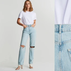 90s tall jeans - 90s tall jeans från Ginatricot i stl 38. Endast använd 1. Ordinarie pris 499kr men säljer för 200kr. Köparen står för frakten. 