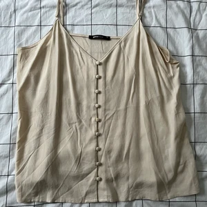 Linne  - Beige linne med knappar och smala band