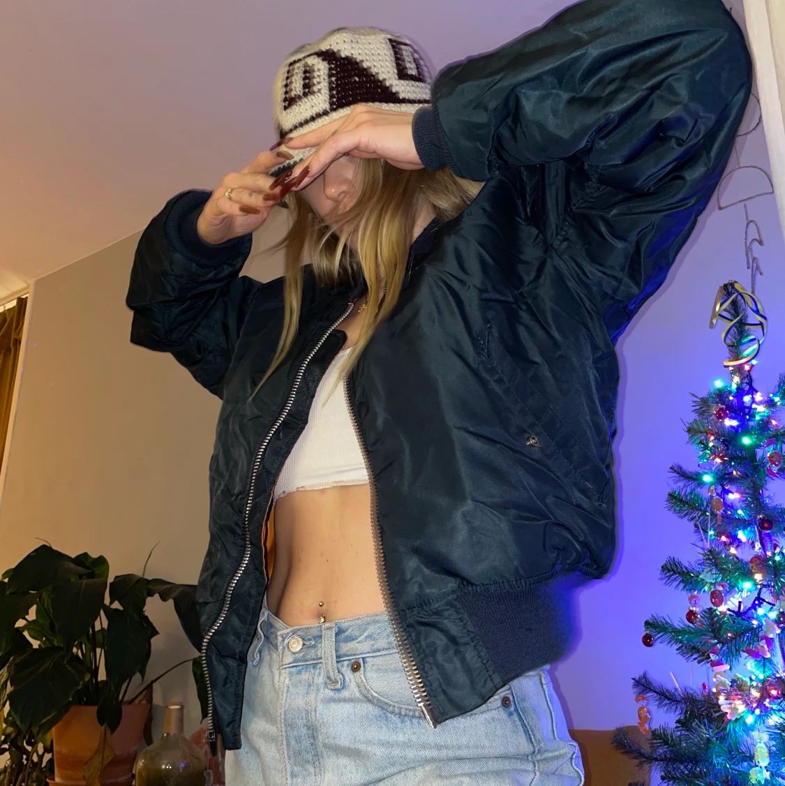 Bomber jacka mörkblå 