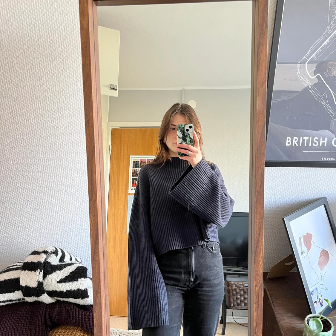 Croppad stickad tröja - 90