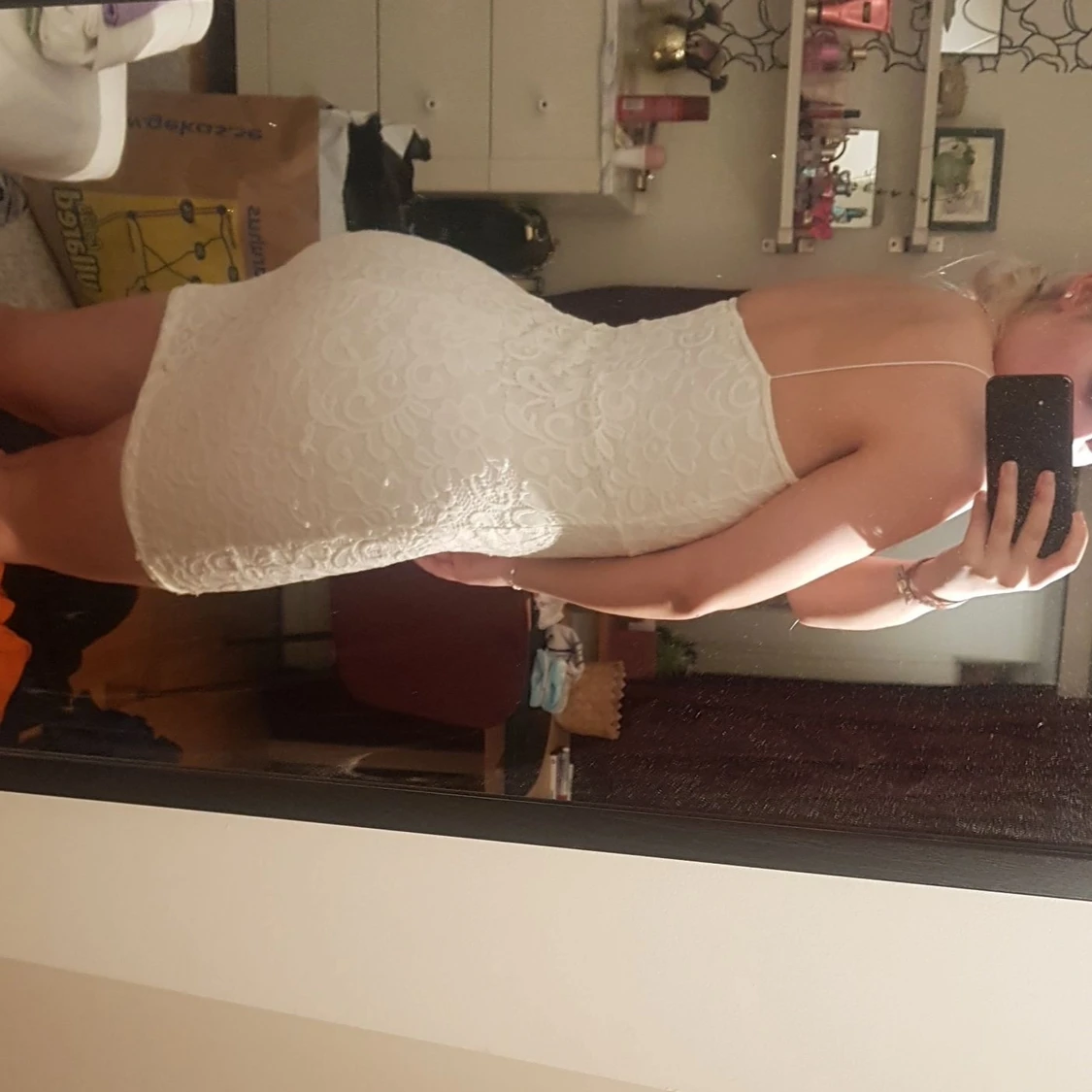 Vit spetsklänning  - 90