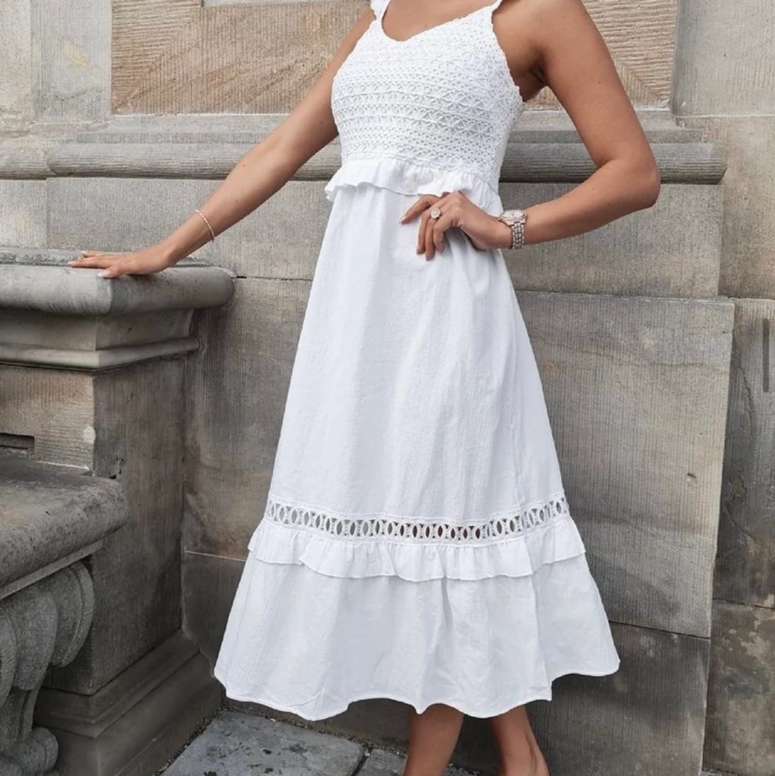 Vit klänning storlek M  - 90