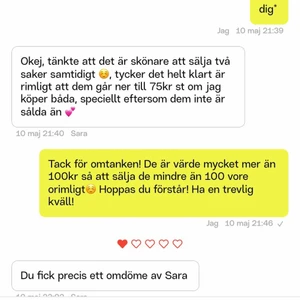 Omogen och otrevlig köpare - Jag fick dåligt omdöme av @saralindvalll. Jag skulle inte bli arg om jag var en dålig säljare men så var det inte. Hon prutade ner hela tiden och blev aldrig nöjd. Hon ville ha 200 inkl frakt för tröjor som var värde mycket mer än 100kr/st. Så hon förväntade sig att jag skulle betala frakten. När hon inte fick som hon ville lämnade hon ett dåligt omdöme. Väldigt omoget gjort. Jag är säljare som bestämmer priset på min vara. Du som köpare kan välja att köpa eller inte! Snälla hjälp mig att rapportera henne eller lämna dåligt omdöme för det är vad hon förtjänar. 