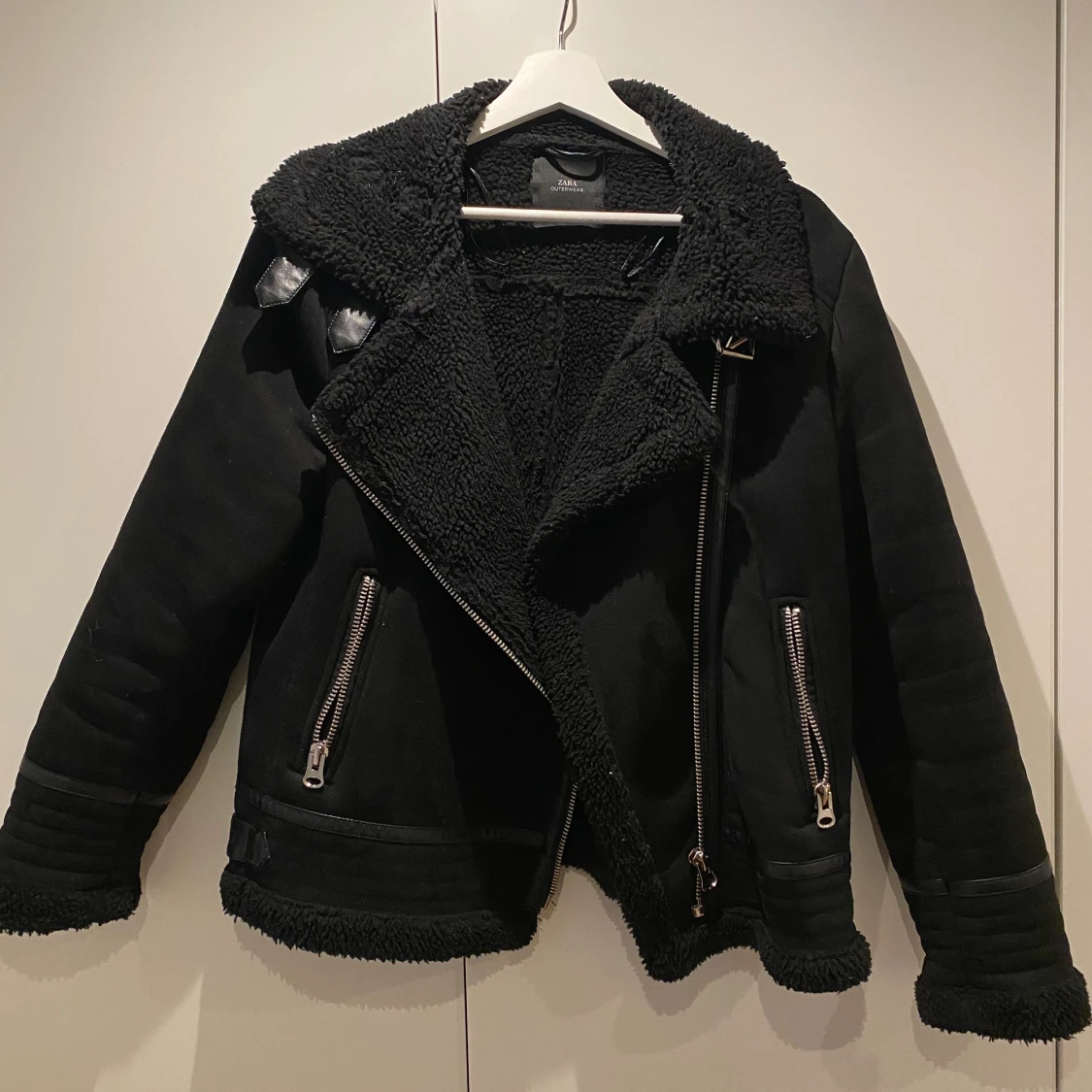 Vinterjacka, mocka/teddy, storlek L - 90