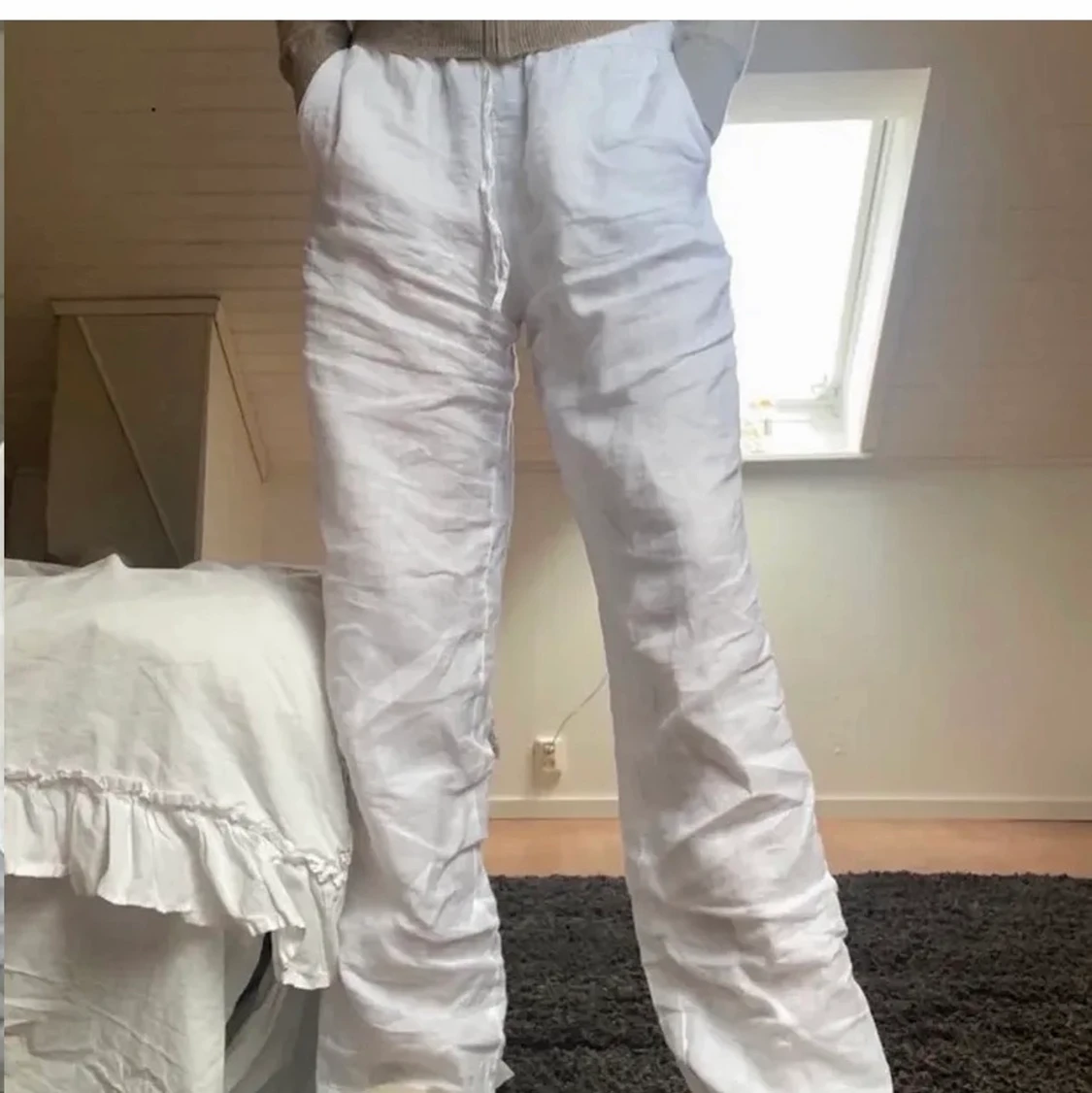 vita linnebyxor från hm🤍 - 91