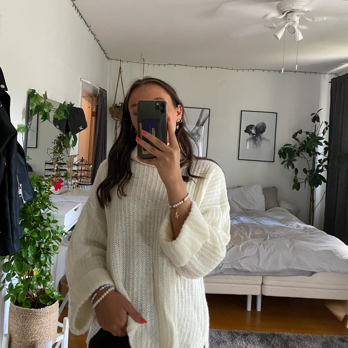 vit stickad tröja - 90