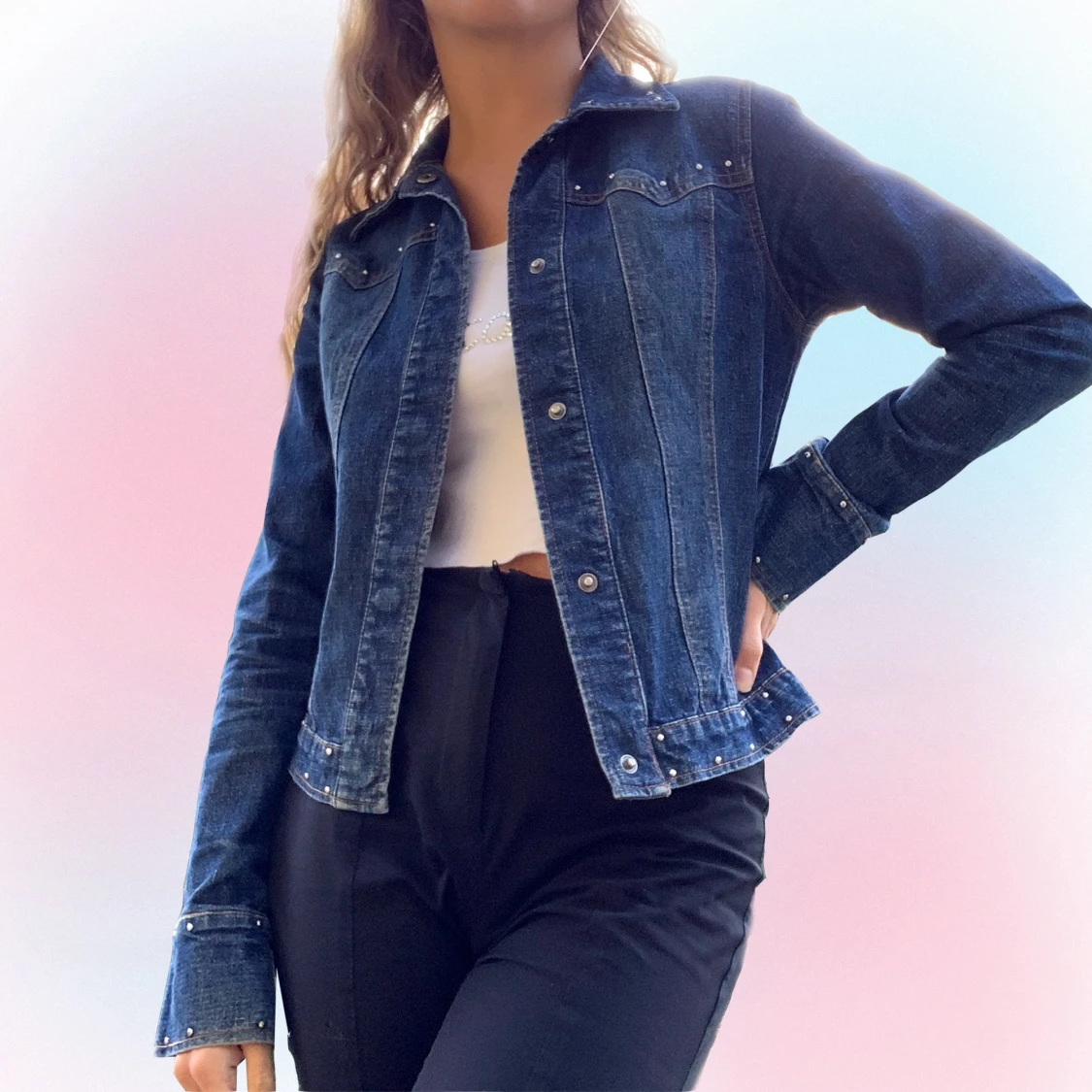 Jeansjacka med rhinestones - 91