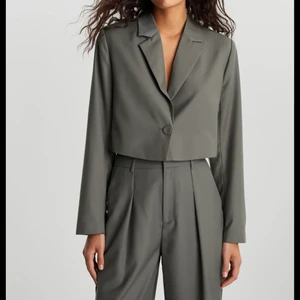 Grå kort kavaj - Supersnygg grå kort kavaj från Gina som är helt slutsåld! Endast använd en gång så den är i riktigt bra skick! I storlek 40 men passar även mindre då det är snyggt när den sitter lite oversized! Köpt för 499 men säljer för 180!