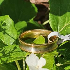 Guld och silver ring av rostfritt stål, storlek 20, diameter 18mm, den färgar inte av eller gör dina fingrar gröna eftersom de är gord av stål.