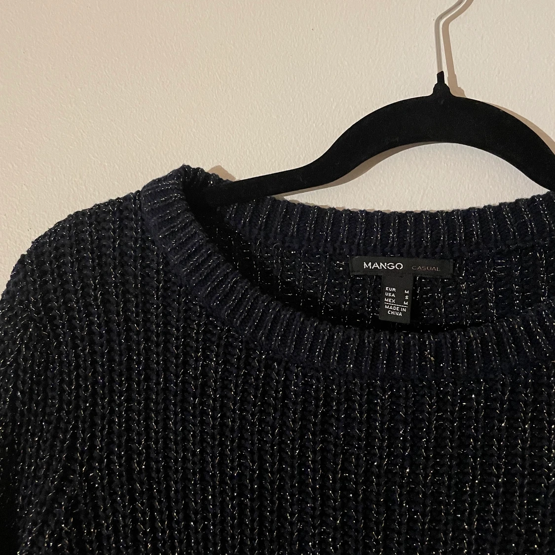 Stickad glittertröja - 90