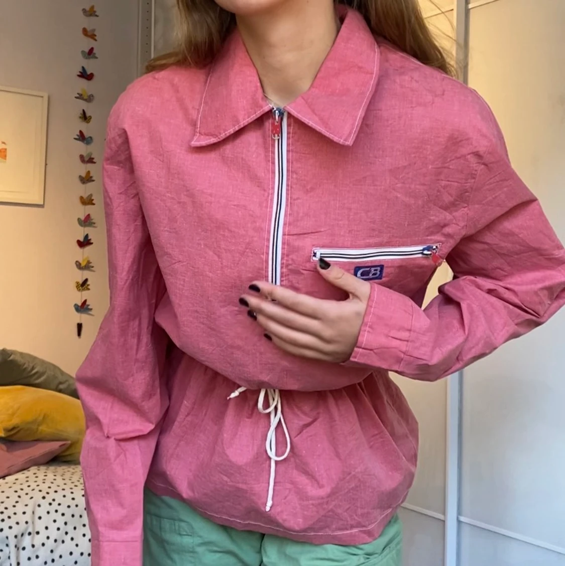 Rosa jacka/tunn tröja  - 90