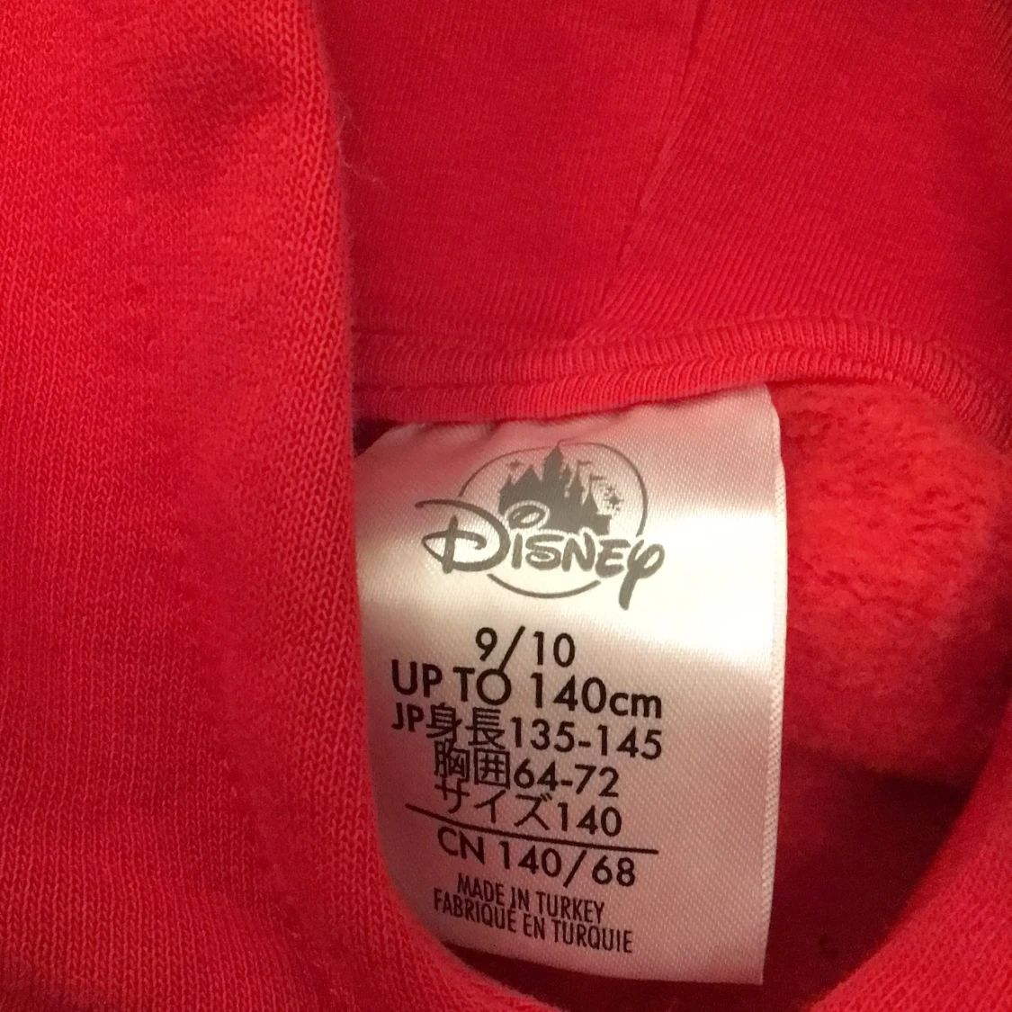 Röd Hoodie med micky mouse 